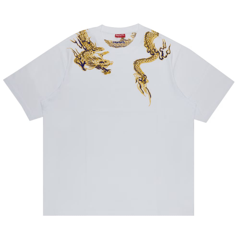Supreme Dragon Wrap Shorts-Sleeve Top White