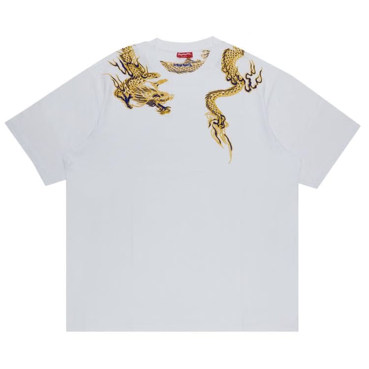Supreme Dragon Wrap Shorts-Sleeve Top White