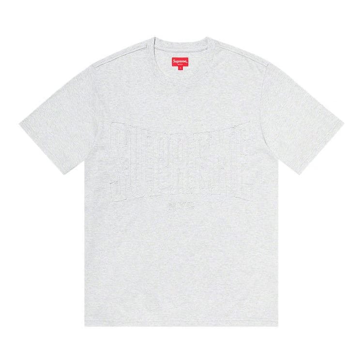 Supreme Cutout Logo Shorts-Sleeve Top Ash Grey