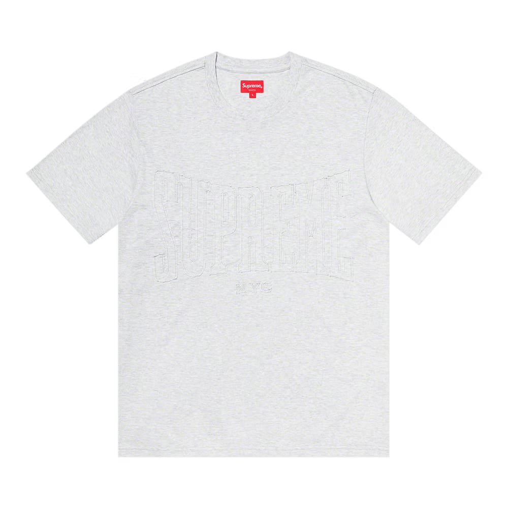 Supreme Cutout Logo Shorts-Sleeve Top Ash Grey