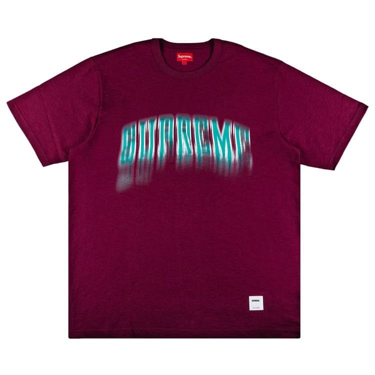Supreme Blurred Arc Shorts-Sleeve Top Plum