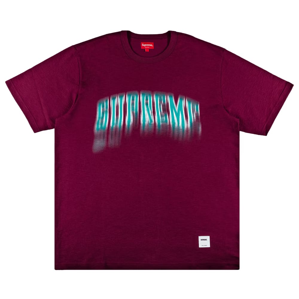 Supreme Blurred Arc Shorts-Sleeve Top Plum