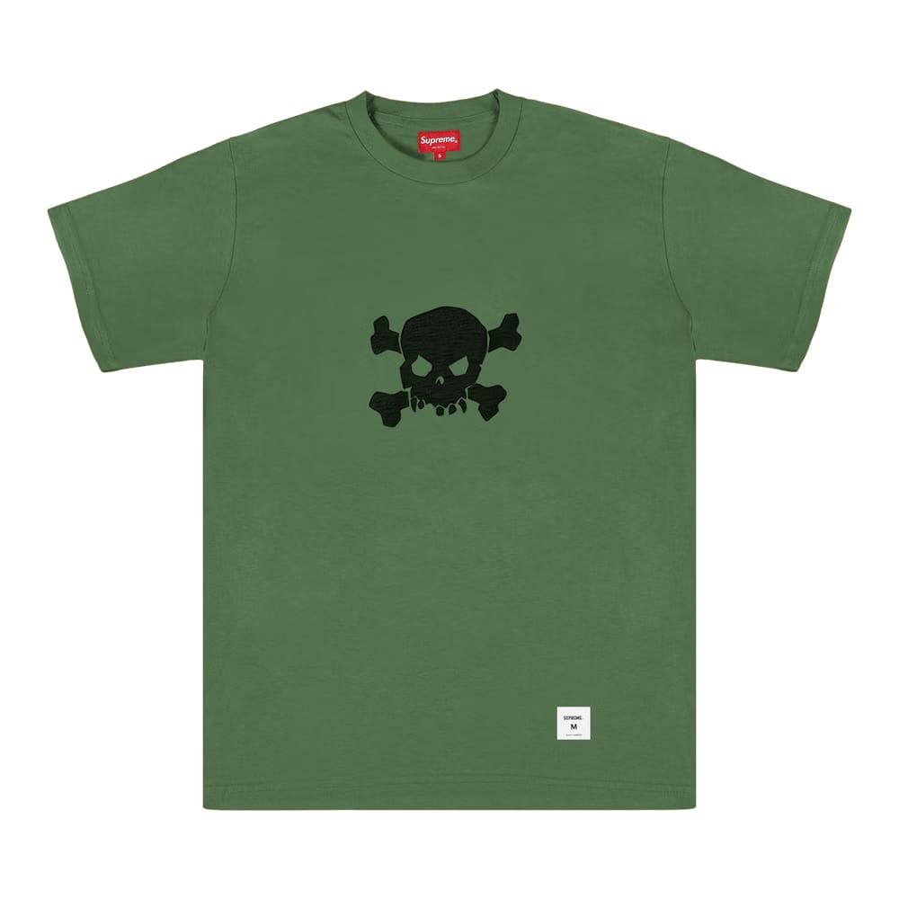 Supreme Skull Shorts-Sleeve Top Olive