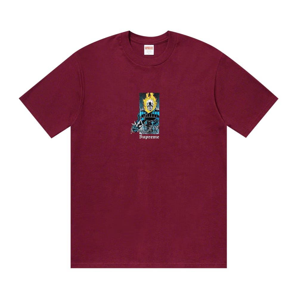 Supreme Ghost Rider T-Shirt Burgundy