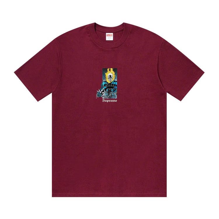 Supreme Ghost Rider T-Shirt Burgundy