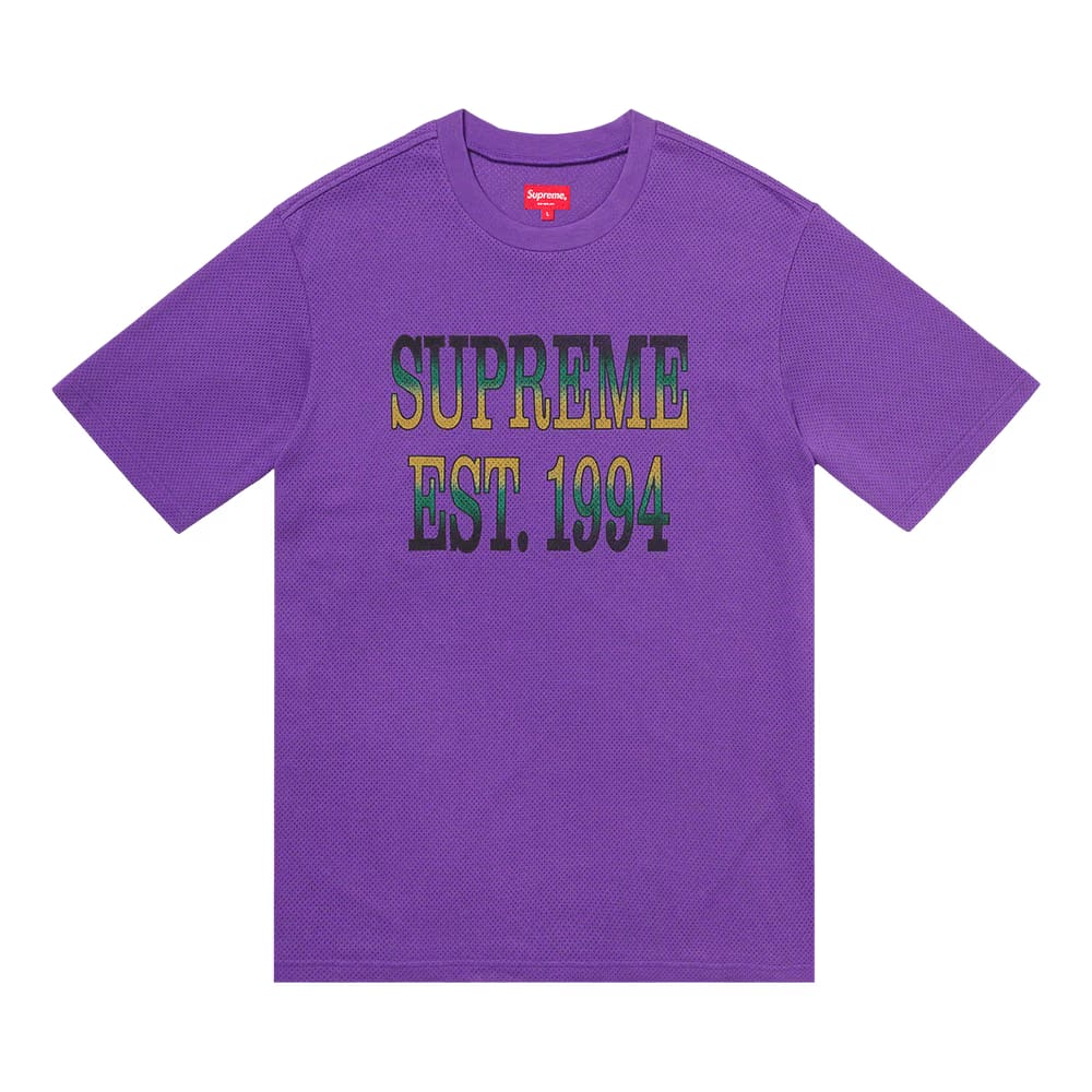 Supreme Cotton Mesh Logo Gradient Shorts-Sleeve Top Purple