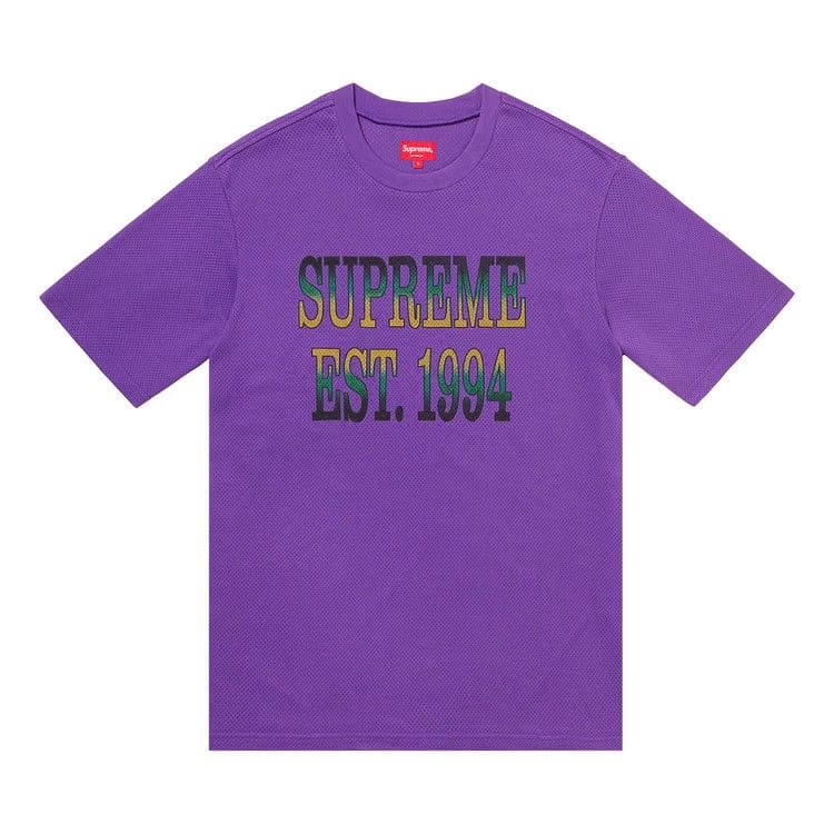 Supreme Cotton Mesh Logo Gradient Shorts-Sleeve Top Purple