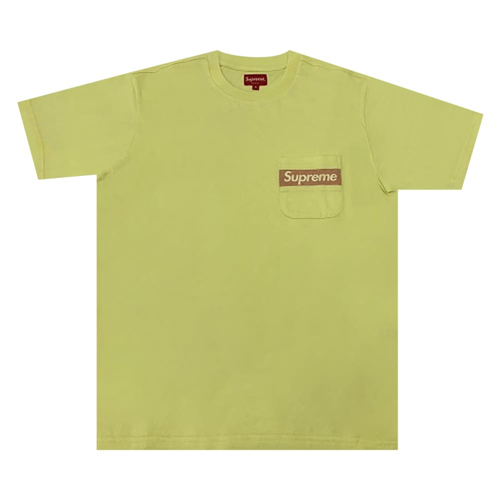 Supreme Mesh Stripe Pocket T-Shirt Pale Yellow