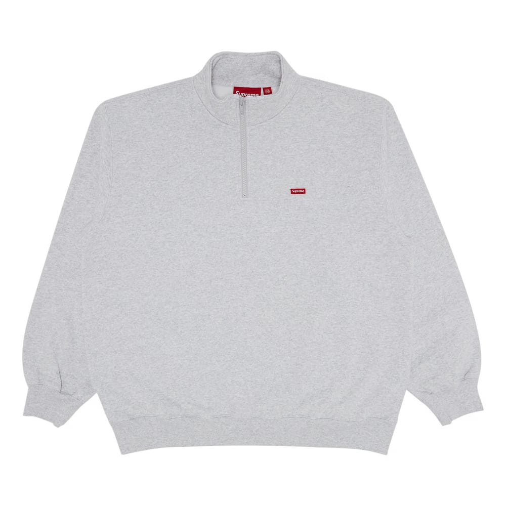 Supreme Small Box Half Zip Pullover Ash Grey