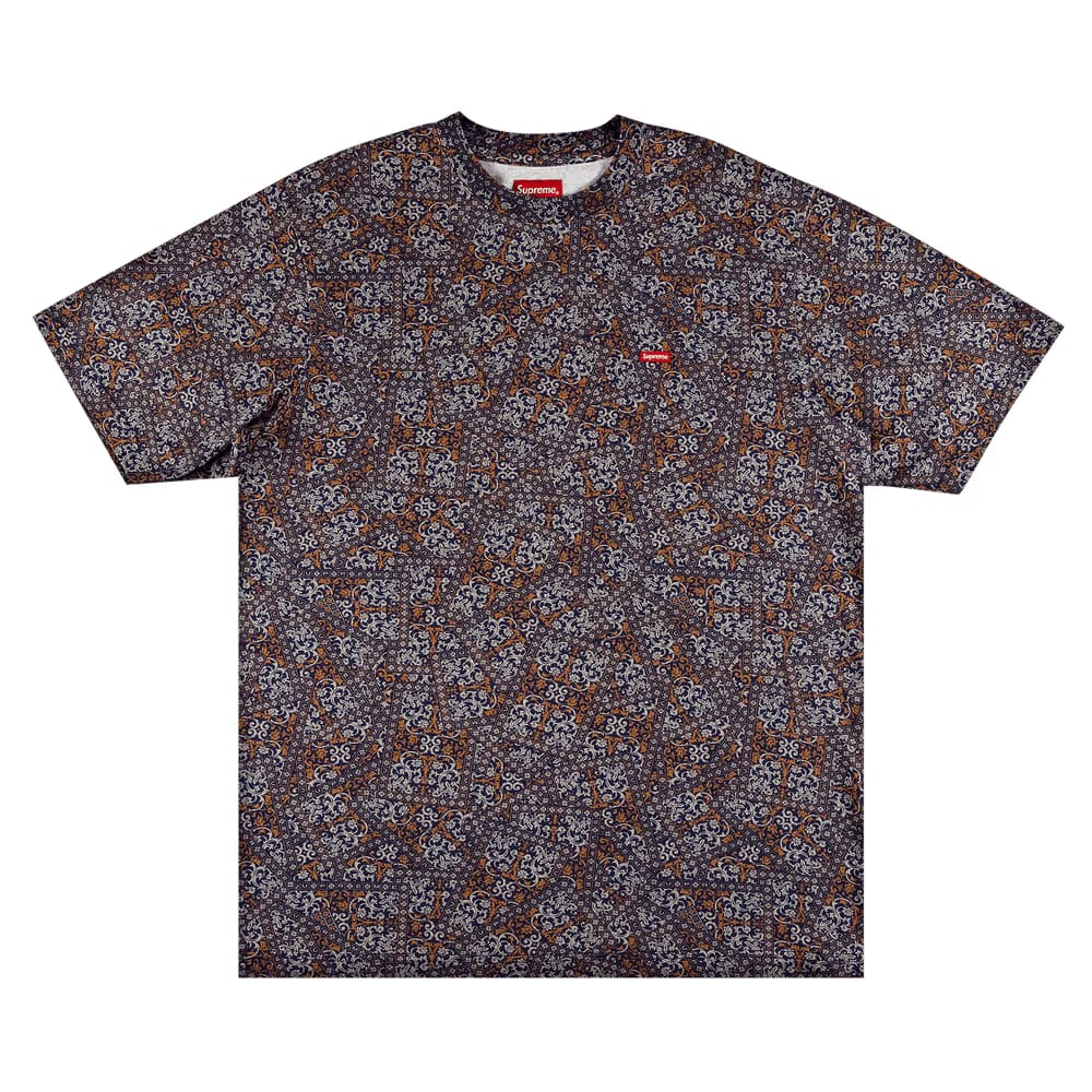 Supreme Small Box T-Shirt Navy Floral Cards