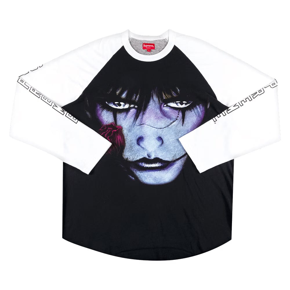 Supreme x The Crow Raglan Long-Sleeve Top White Eyes