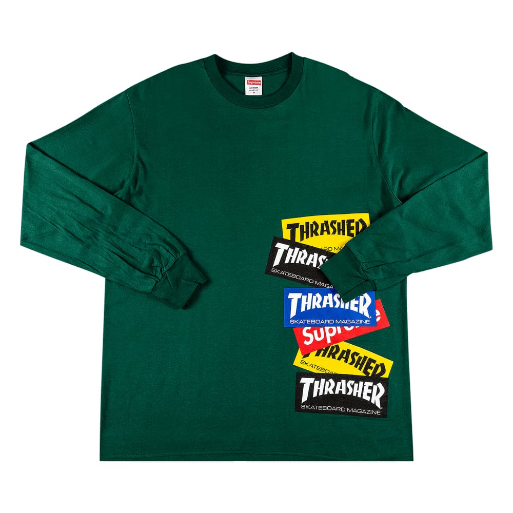 Supreme x Thrasher Multi Logo Long-Sleeve T-Shirt Dark Green