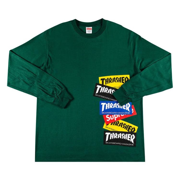 Supreme x Thrasher Multi Logo Long-Sleeve T-Shirt Dark Green