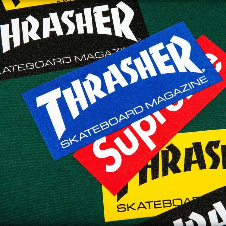 Supreme x Thrasher Multi Logo Long-Sleeve T-Shirt Dark Green