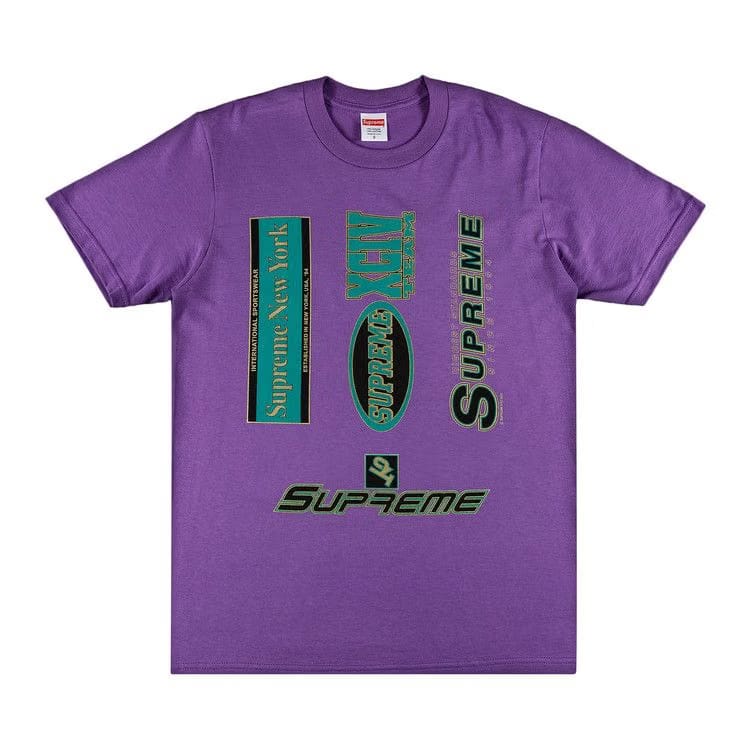 Supreme Multi Logos T-Shirt Purple