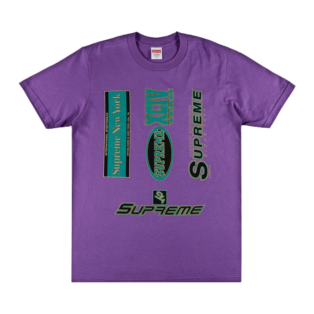 Supreme Multi Logos T-Shirt Purple