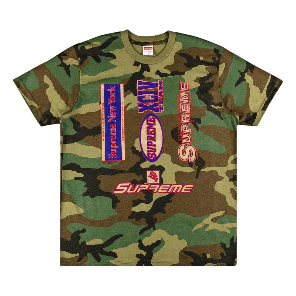 Supreme Multi Logos T-Shirt Woodland Camo
