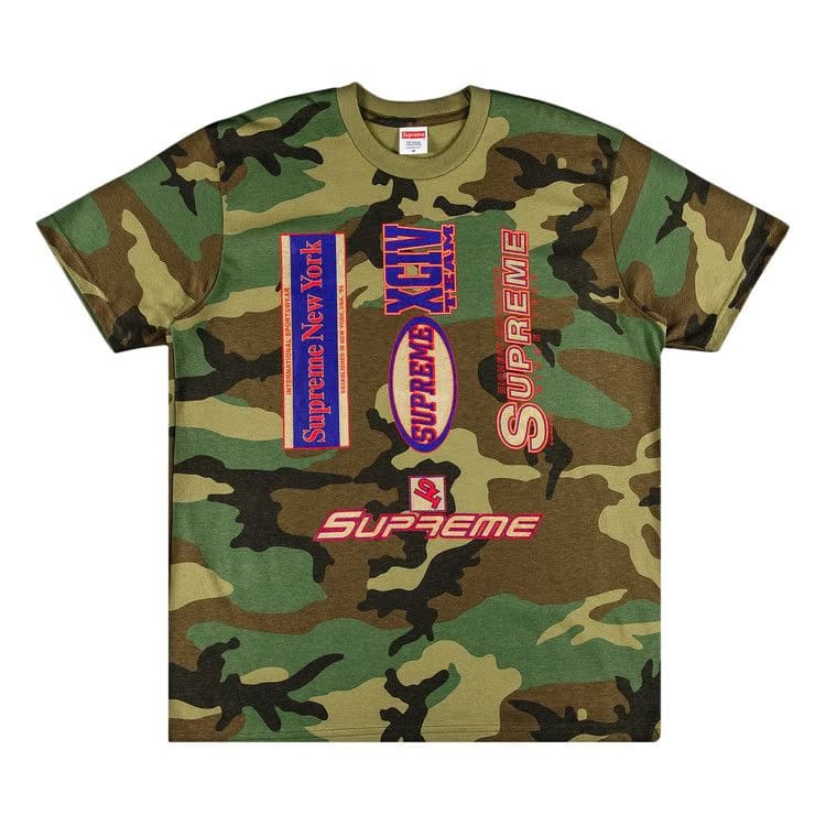 Supreme Multi Logos T-Shirt Woodland Camo
