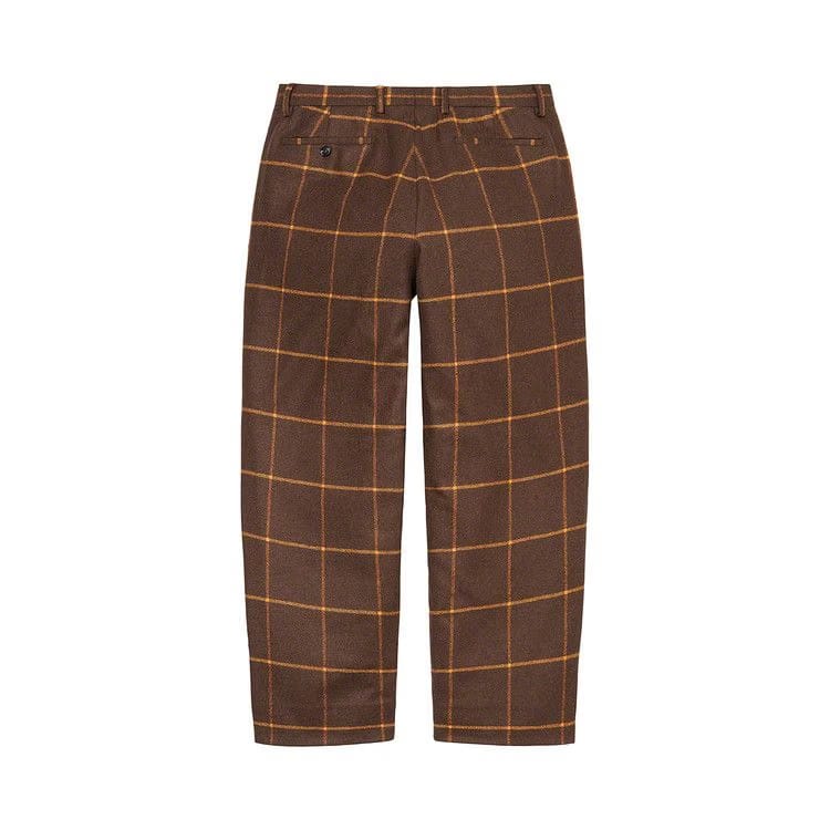 Supreme Windowpane Wool Trouser Brown