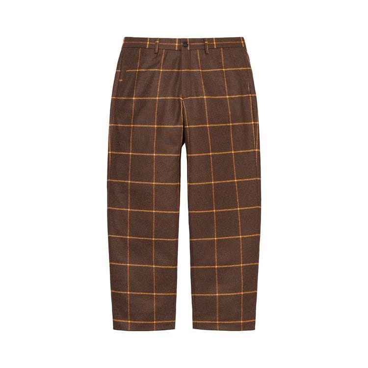 Supreme Windowpane Wool Trouser Brown