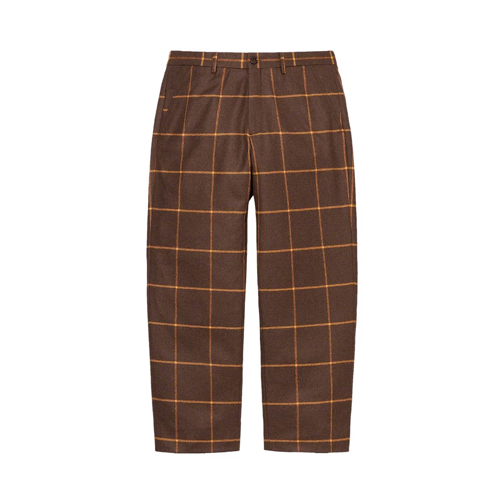 Supreme Windowpane Wool Trouser Brown