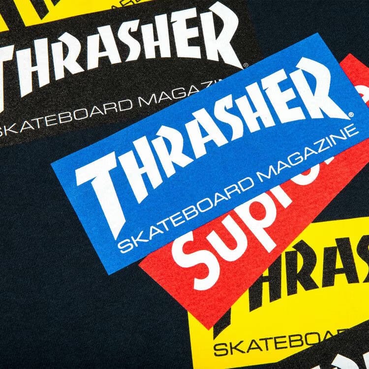 Supreme x Thrasher Multi Logo Long-Sleeve T-Shirt Navy