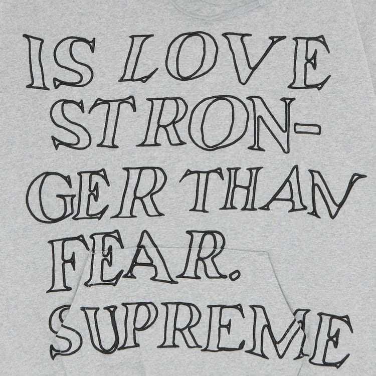 Supreme Stronger Than Fear Hoodie Heather Grey