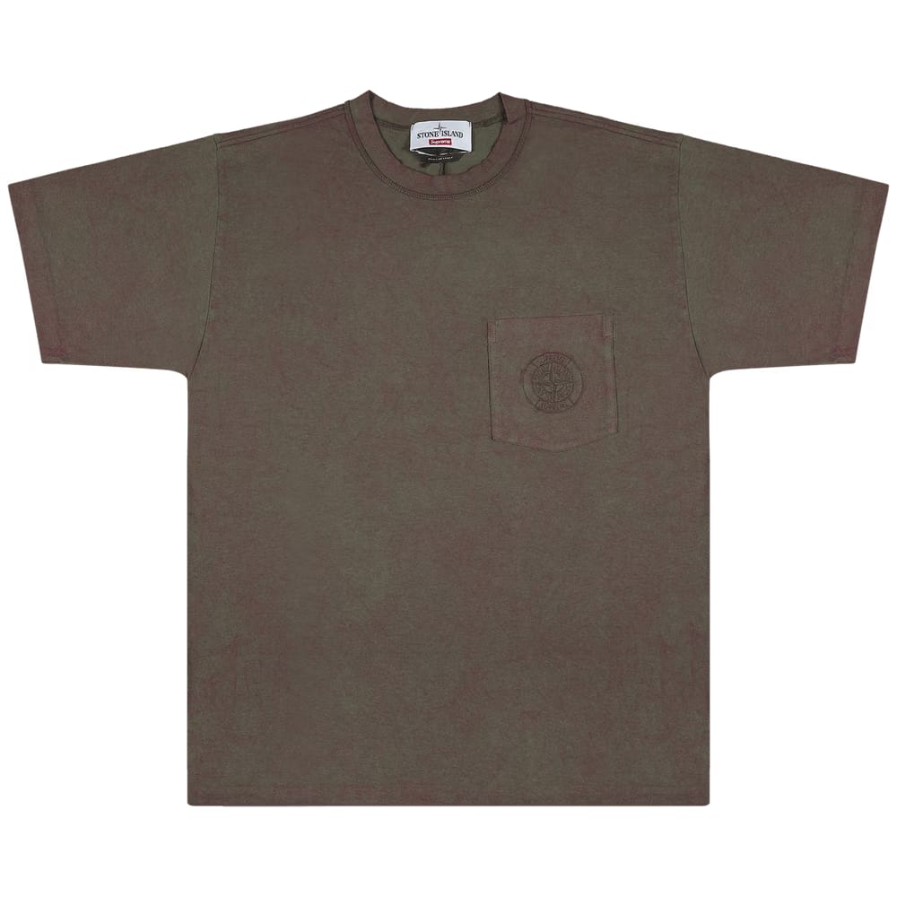 Supreme x Stone Island Pocket T-Shirt Red