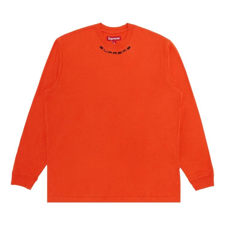 Supreme Collar Logo Long-Sleeve Top Orange