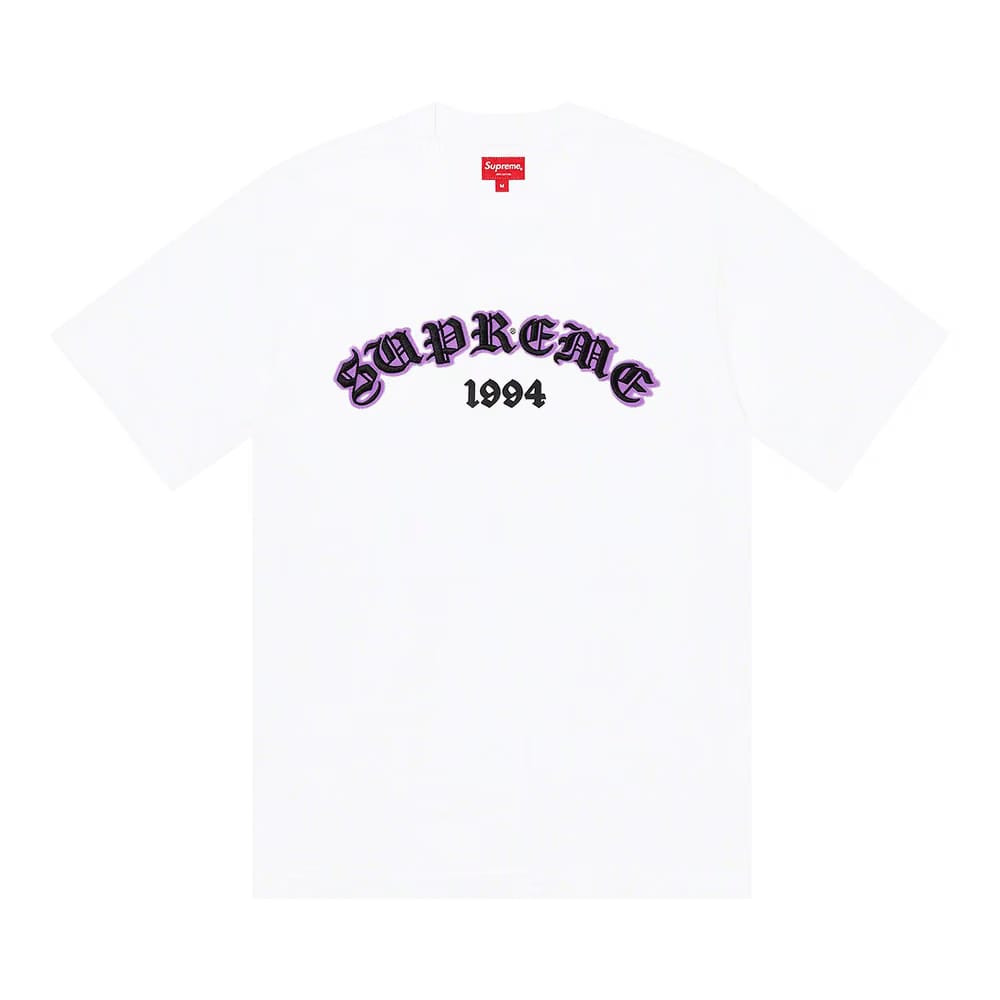 Supreme Old English Glow Shorts-Sleeve Top White