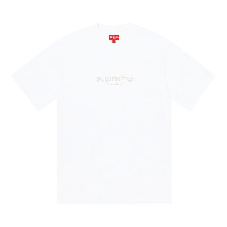 Supreme Beaded Logo Shorts-Sleeve Top White