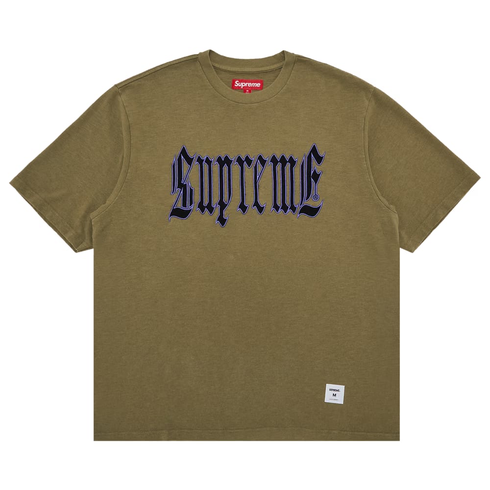 Supreme Old English Shorts-Sleeve Top Olive