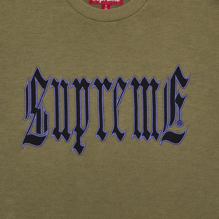 Supreme Old English Shorts-Sleeve Top Olive