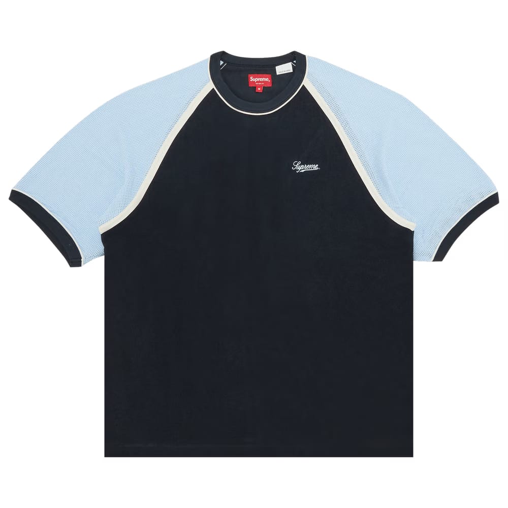 Supreme Terry Raglan Shorts-Sleeve Top Navy