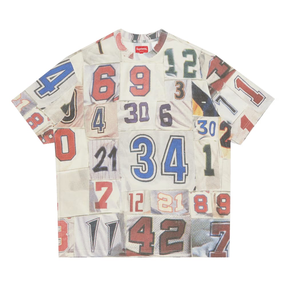 Supreme Jersey Collage Shorts-Sleeve Top White