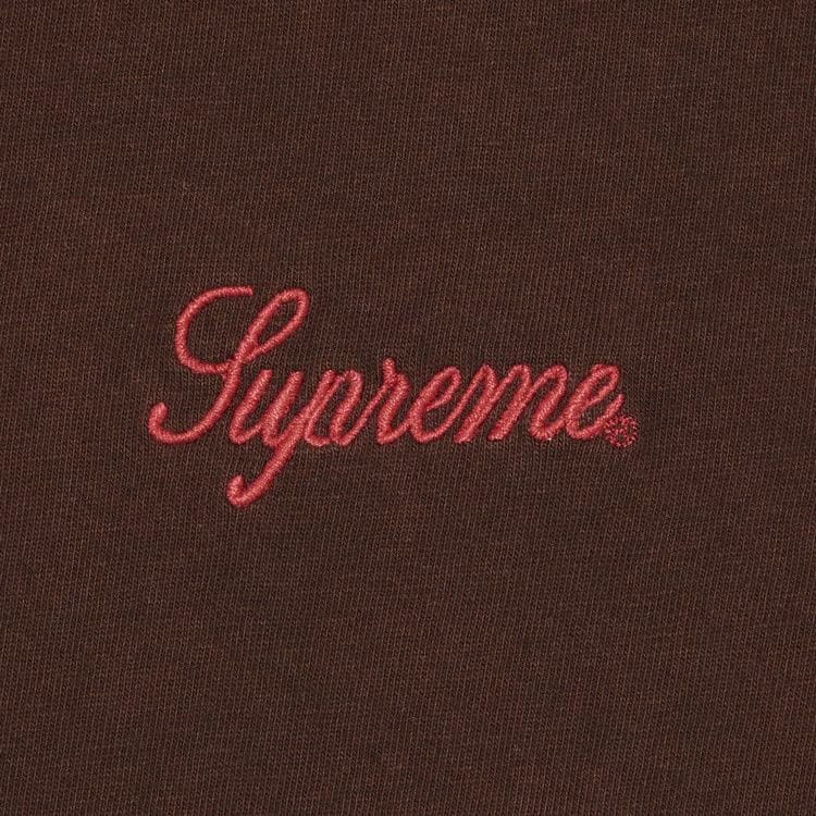 Supreme Washed Script Shorts-Sleeve Top Dark Brown