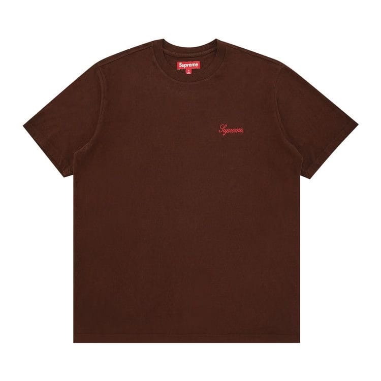 Supreme Washed Script Shorts-Sleeve Top Dark Brown