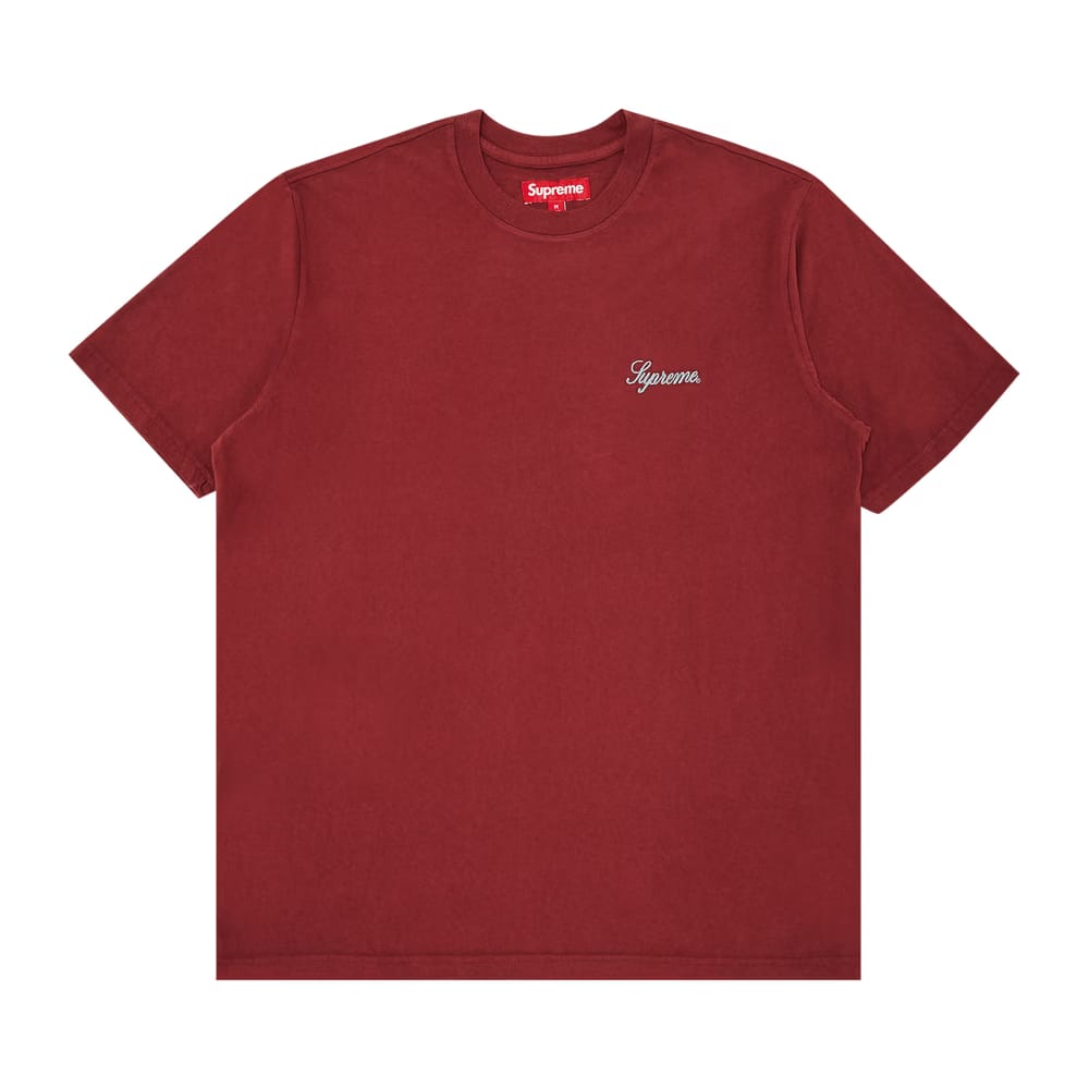 Supreme Washed Script Shorts-Sleeve Top Cardinal