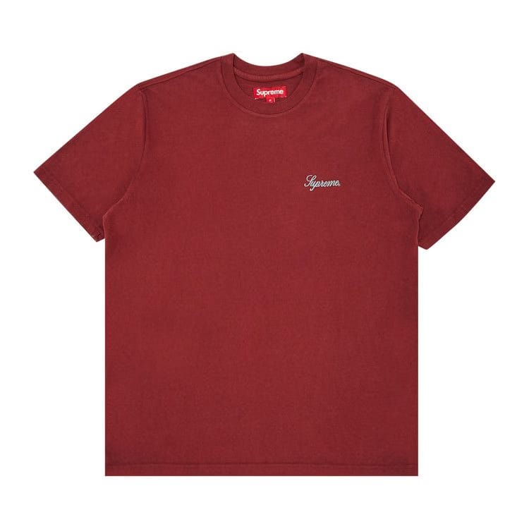 Supreme Washed Script Shorts-Sleeve Top Cardinal
