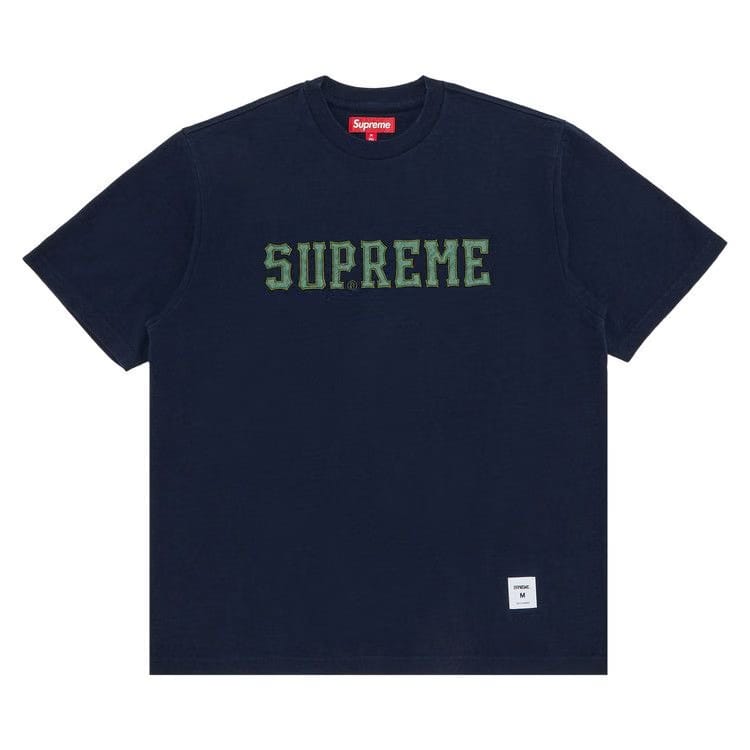 Supreme Twill Appliqué Shorts-Sleeve Top Navy