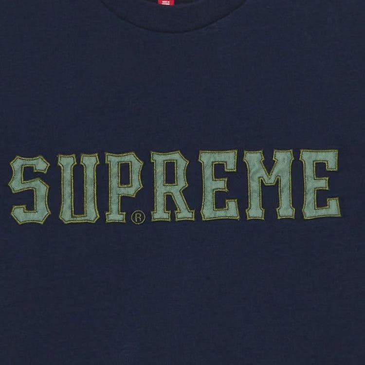 Supreme Twill Appliqué Shorts-Sleeve Top Navy
