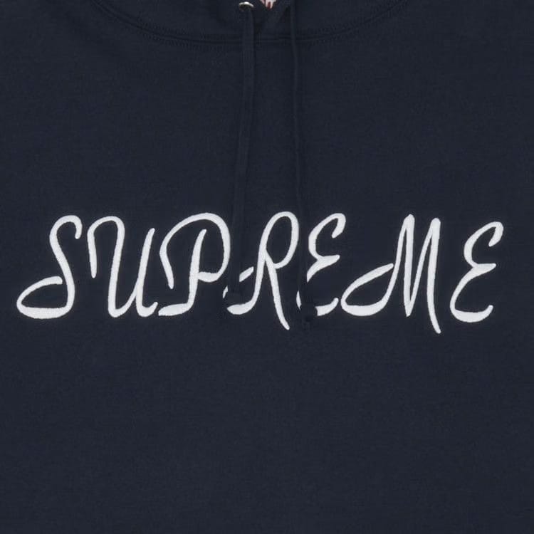 Supreme Script Hoodie Navy