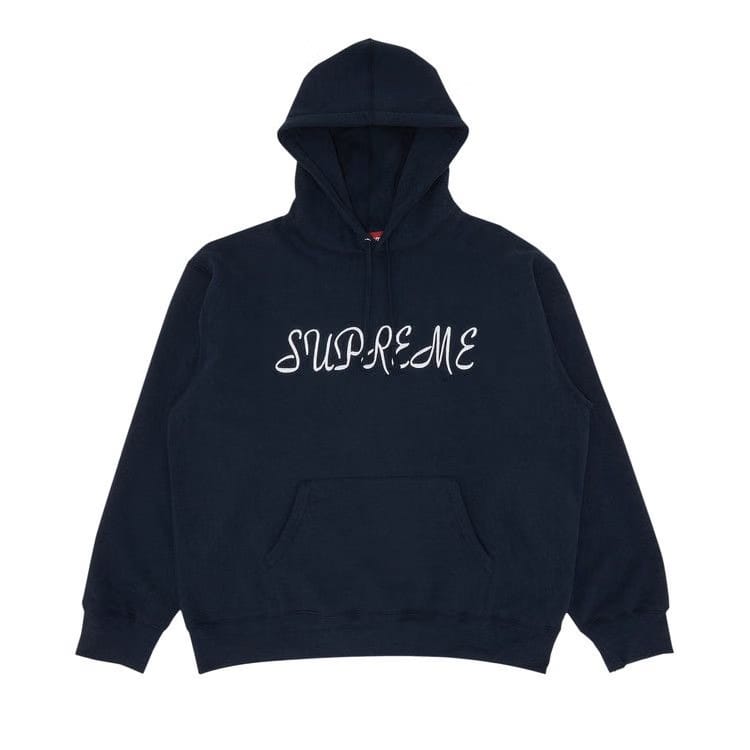 Supreme Script Hoodie Navy