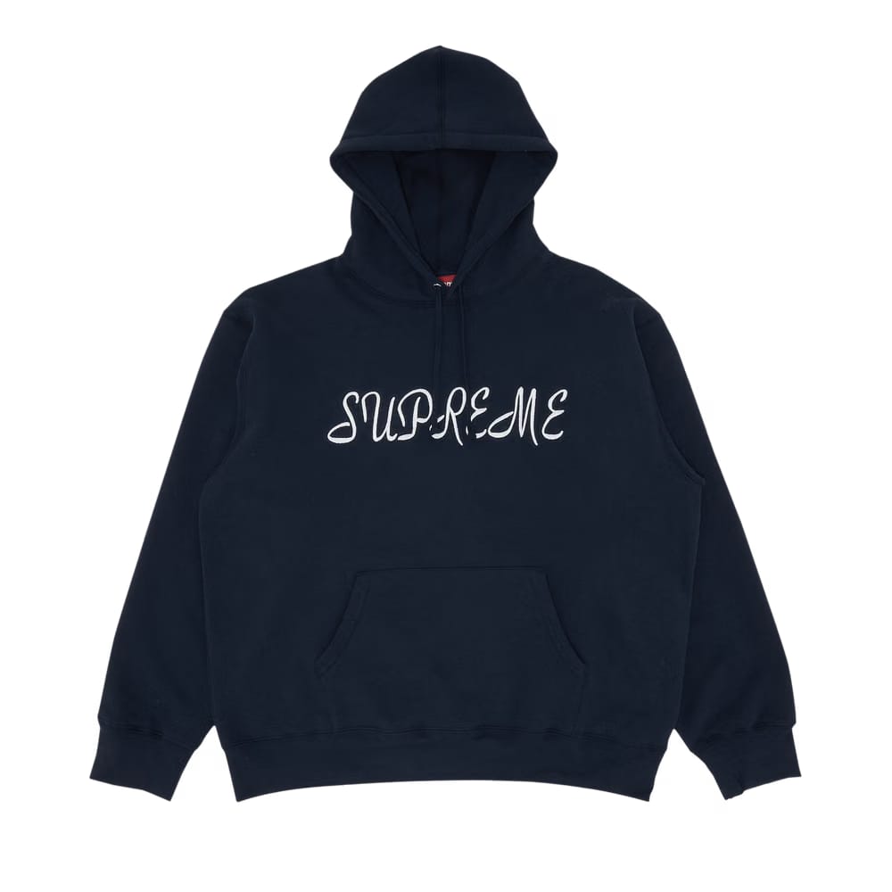 Supreme Script Hoodie Navy