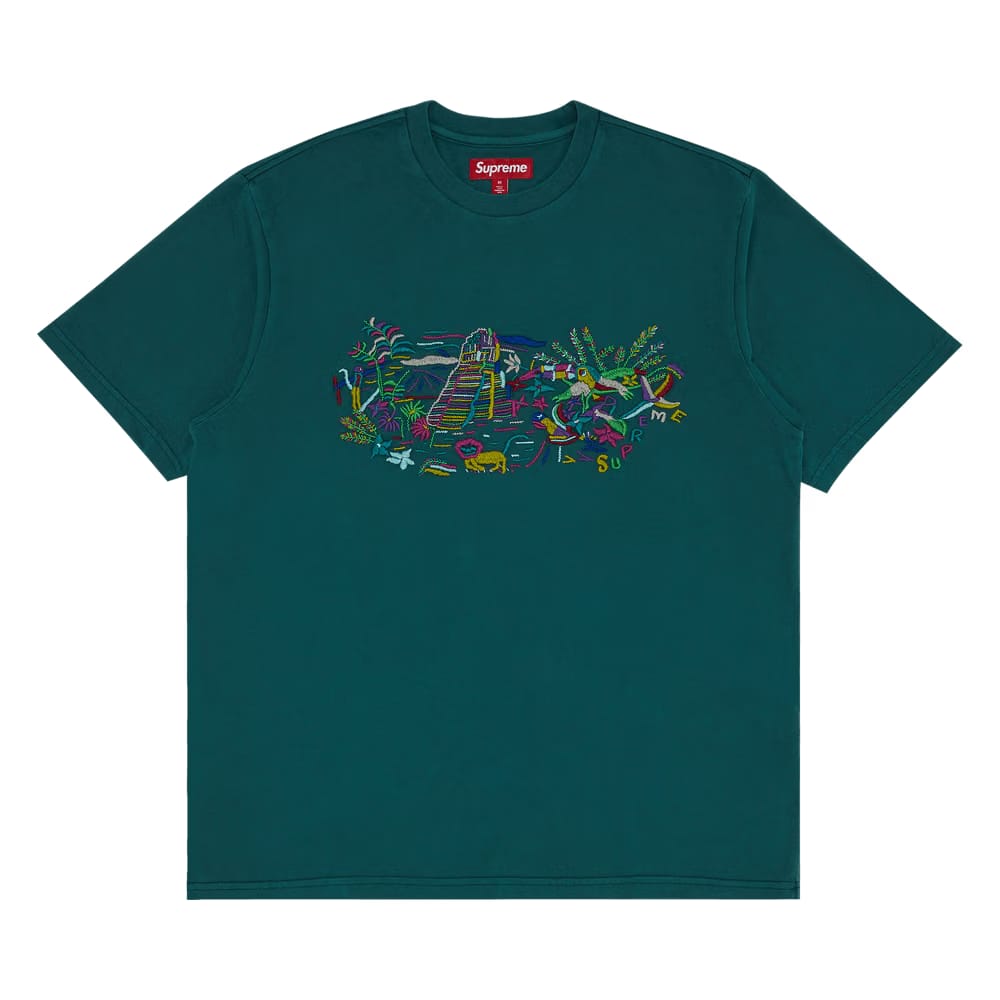 Supreme Machu Picchu Shorts-Sleeve Top Teal