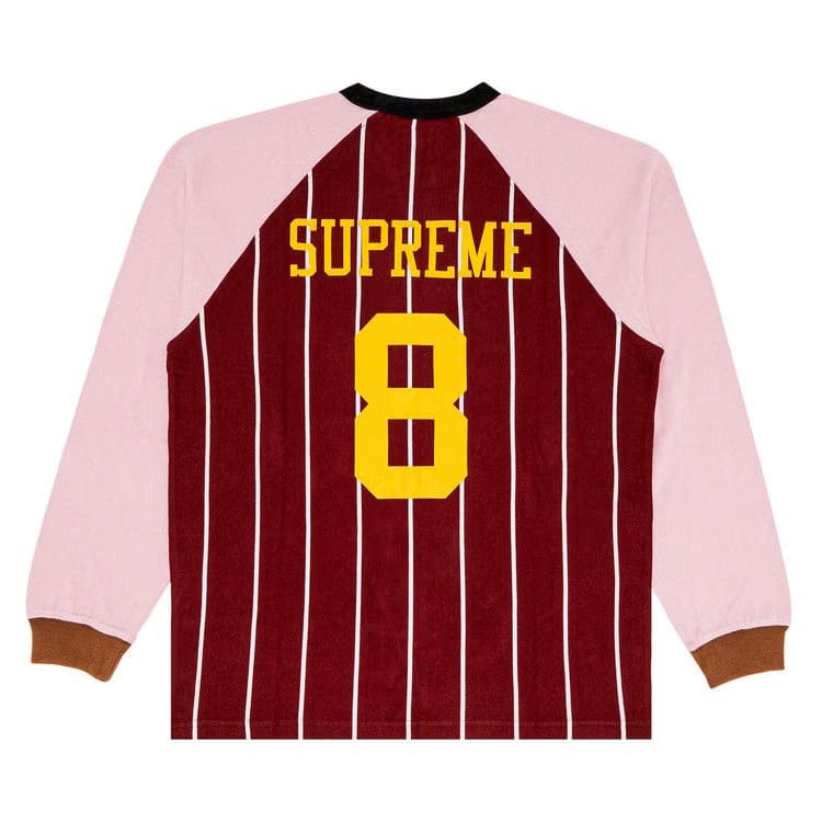 Supreme Stripe Raglan Long-Sleeve Top Maroon