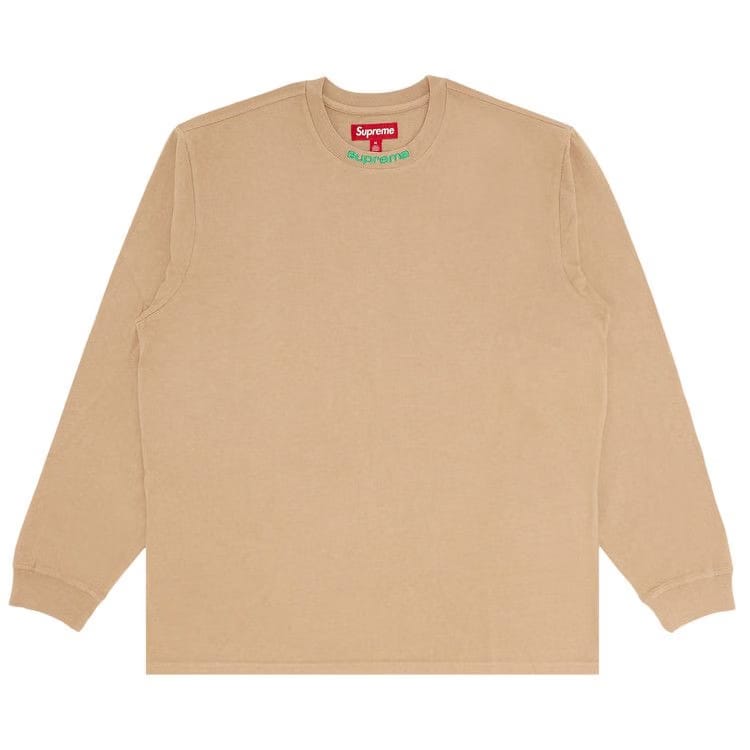 Supreme Embroidered Collar Long-Sleeve Top Tan
