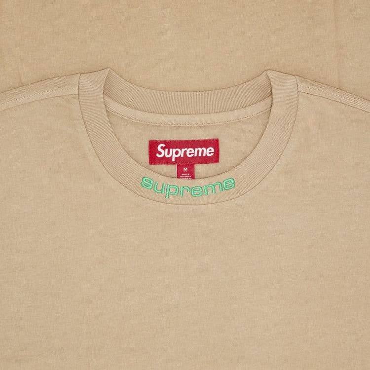 Supreme Embroidered Collar Long-Sleeve Top Tan