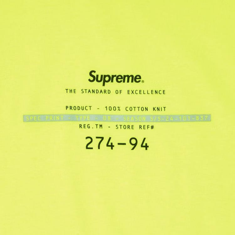 Supreme Standard T-Shirt Fluorescent Yellow