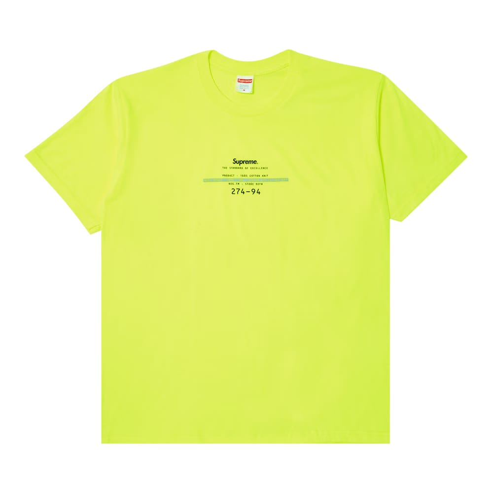 Supreme Standard T-Shirt Fluorescent Yellow